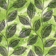 Cotton Fabric Go with the Flow Mosaic Leaves Lime 44/45"