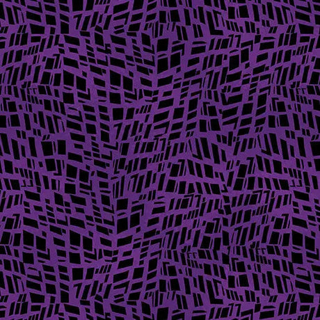 Cotton Print Go with the Flow Mosaic Shards Dark Purple 44/45" Fabric