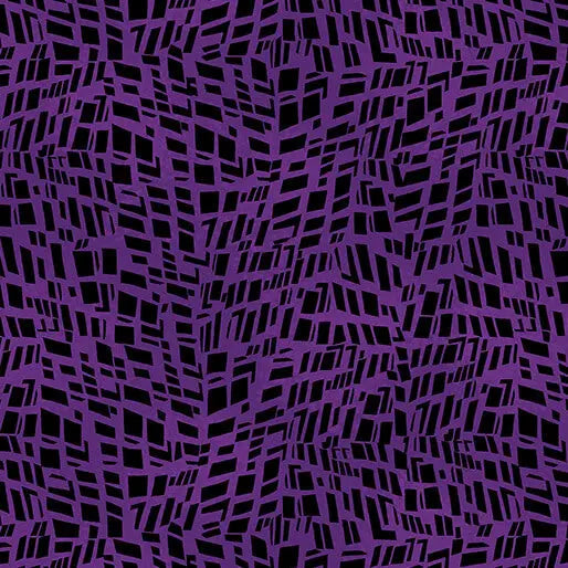 Cotton Print Go with the Flow Mosaic Shards Dark Purple 44/45" Fabric