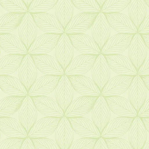 Cotton Print Fabric Go with the Flow Star Leaves Light Lime 44/45"