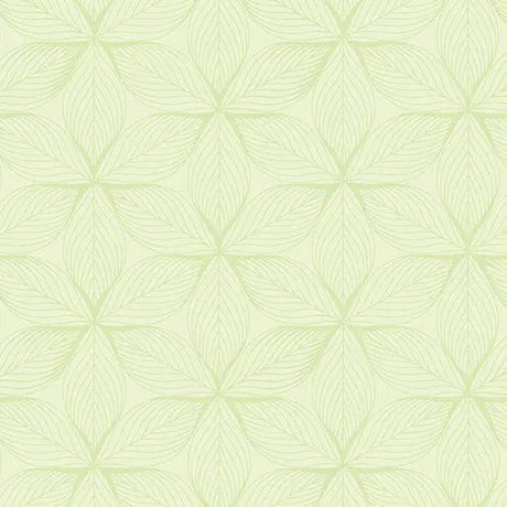 Cotton Print Fabric Go with the Flow Star Leaves Light Lime 44/45"