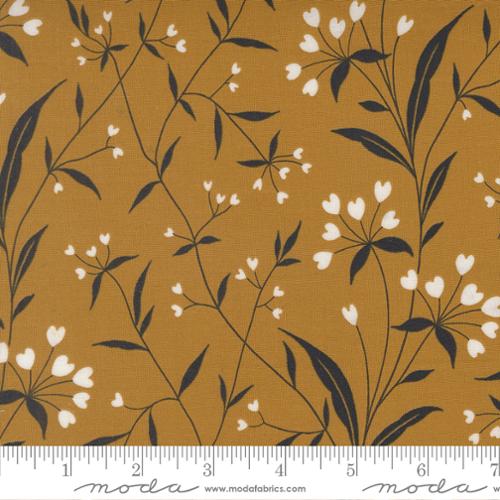 Cotton Print Gold Arabesque Highland Fabric 44/45"