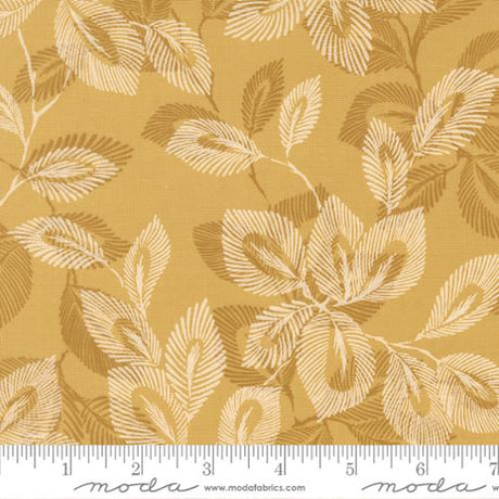 Gold Arabesque Palm Honey Cotton Fabric 44/45"