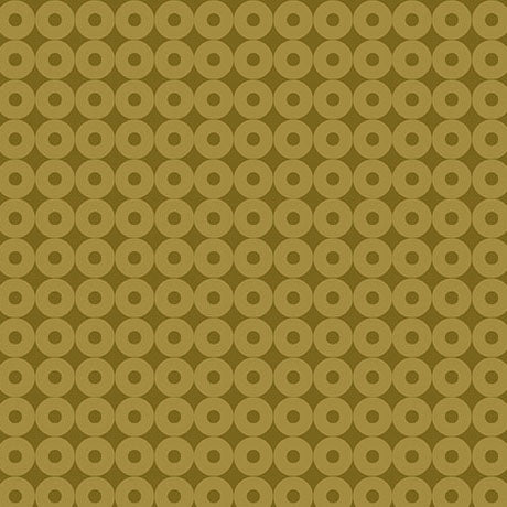 Cotton Print Gold Circle Grid Geo Fabric 43/44"