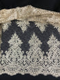 Gold Metallic Floral Lace Polyester Fabric - Gold Floral Pattern, 54/55" Width (1 Yard)
