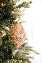 4” Rose Gold Drop/Ball Glass Ornament