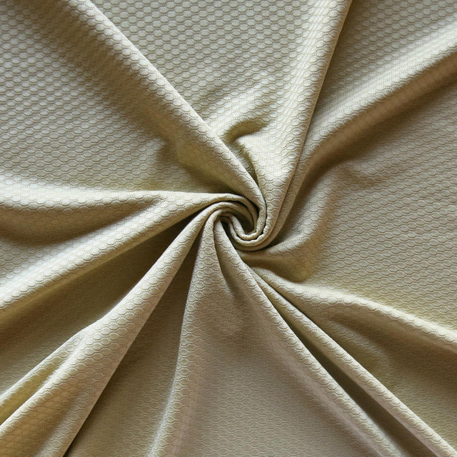 Dri-Fit Bubble Jacquard Poly Spandex Mesh Fabric - Gold Dust