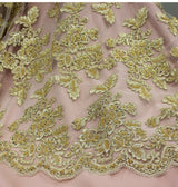Beaded Corded Bridal Lace Fabric 51" Wide