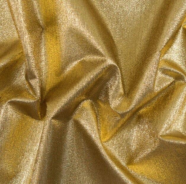 Metallic Lame Metallic Satin Lame Polyester Fabric - Gold And Silver Satin Woven, 60" Width (1 Yard)