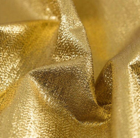 Metallic Lame Metallic Satin Lame Polyester Fabric - Gold And Silver Satin Woven, 60" Width (1 Yard)