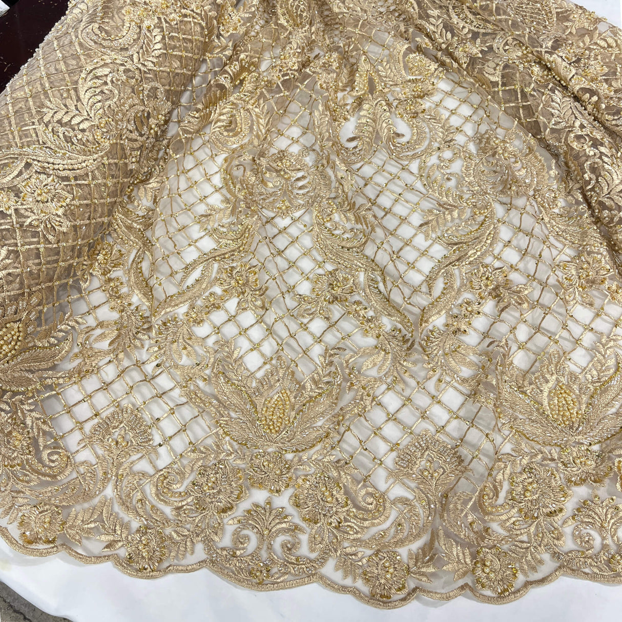 Beaded Embroidered Lace Mesh