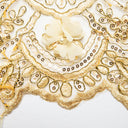 1 Yard Tulle Lace Fabric with 3D Embroidered Applique Design, 52" Wide