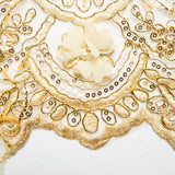 1 Yard Tulle Lace Fabric with 3D Embroidered Applique Design, 52" Wide