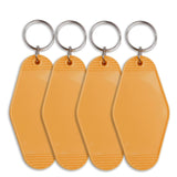 Retro Motel Keychain with Silver Ring - Gold (4 per Set)