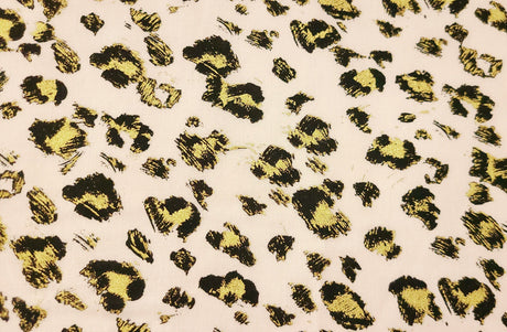 Quilting Cotton Gold Leopard on Pink