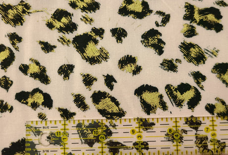 Quilting Cotton Gold Leopard on Pink