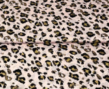 Quilting Cotton Gold Leopard on Pink