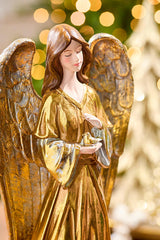 Elegant Resin Angel Figurine with Dove Accent