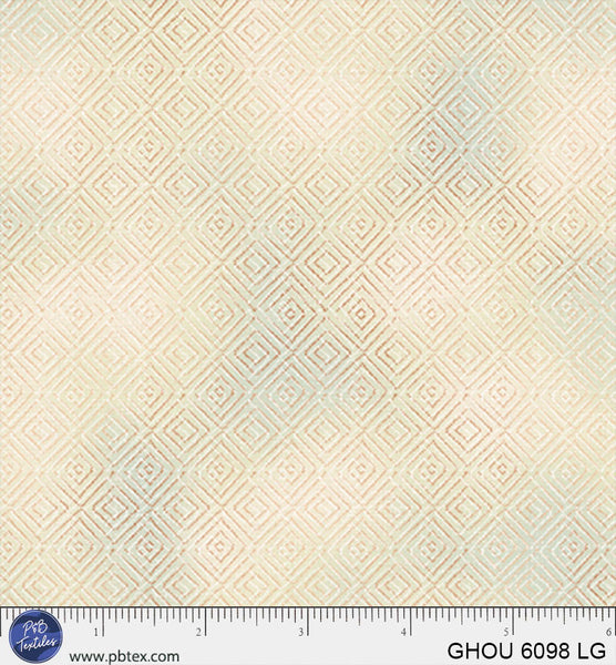 Cotton Fabric Golden Hour Light Green Diamonds 44/45"