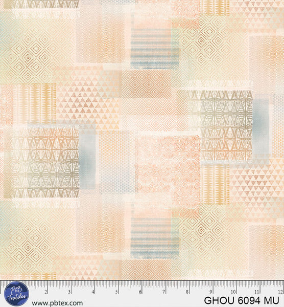 Cotton Print Golden Hour Multi Patchwork Geo Fabric 44/45"