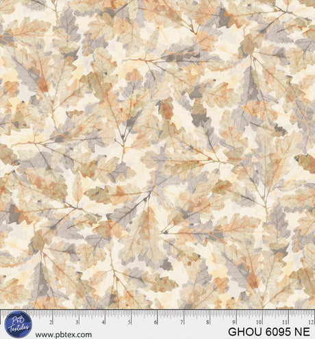 Cotton Print Golden Hour Natural Scattered Leaves Fabric