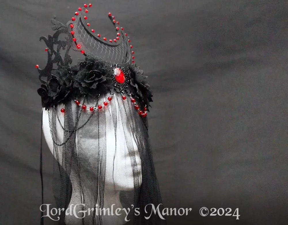 Devlish Demoness - Jeweled Blood Stone Tiara
