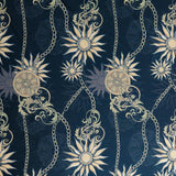 Boardshort Fabric Sunbursts and Chains on Black