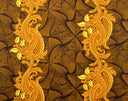 Paradise Floral Vines Cotton Fabric - Purple, Pine Green, Golden Brown, Floral Vine Print, 36" X 44-45" (1 Yard)