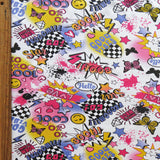 Cotton Lycra Jersey Knit Good Vibes Graffiti Print