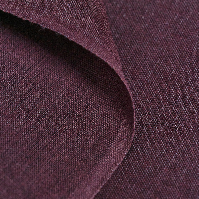 1 Yard Grape Purple Linen Silk Blend Fabric, Lightweight Woven Fabric for Apparel 54 Inches Wide