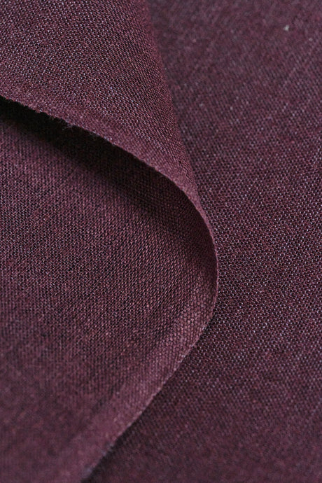 1 Yard Grape Linen Silk Blend Fabric Midweight Woven Soft Flat Finish 54" Width