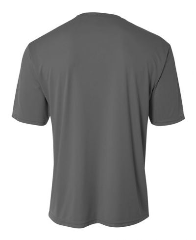 A4 NB3142 Youth Cooling Performance Crew Micro Poly Interlock Fabric - Graphite, 44+ UPF, Moisture Wicking, Stain Release (1 Piece)