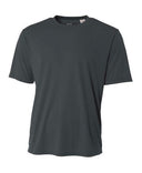 A4 NB3142 Youth Cooling Performance Crew Micro Poly Interlock Fabric - Graphite, 44+ UPF, Moisture Wicking, Stain Release (1 Piece)