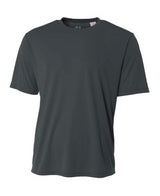 A4 NB3142 Youth Cooling Performance Crew Micro Poly Interlock Fabric - Graphite, 44+ UPF, Moisture Wicking, Stain Release (1 Piece)