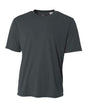 A4 NB3142 Youth Cooling Performance Crew Micro Poly Interlock Fabric - Graphite, 44+ UPF, Moisture Wicking, Stain Release (1 Piece)