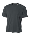 A4 NB3142 Youth Cooling Performance Crew Micro Poly Interlock Fabric - Graphite, 44+ UPF, Moisture Wicking, Stain Release (1 Piece)