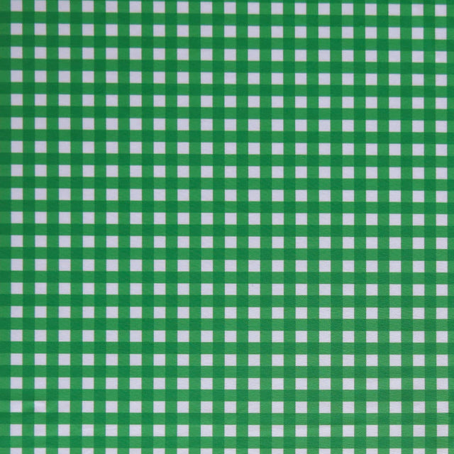 Swim Knit Grass Green Gingham Poly Spandex