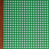 Swim Knit Grass Green Gingham Poly Spandex