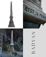 Grave and Bones Halloween Obelisk Tombstone Decoration 8 Feet