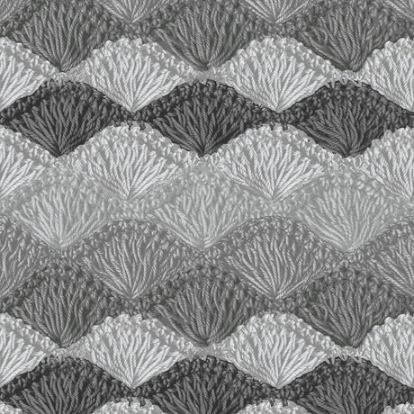 Cotton Wideback Fabric Gray Crochet Charcoal Shell Stitch