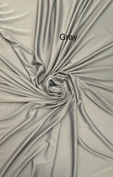 Stretch Lining Polyester Fabric - Gray, Matte Soft, 60" Width (1 Yard)