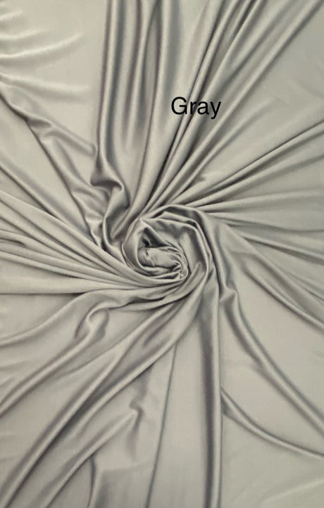 Stretch Lining Polyester Fabric - Gray, Matte Soft, 60" Width (1 Yard)