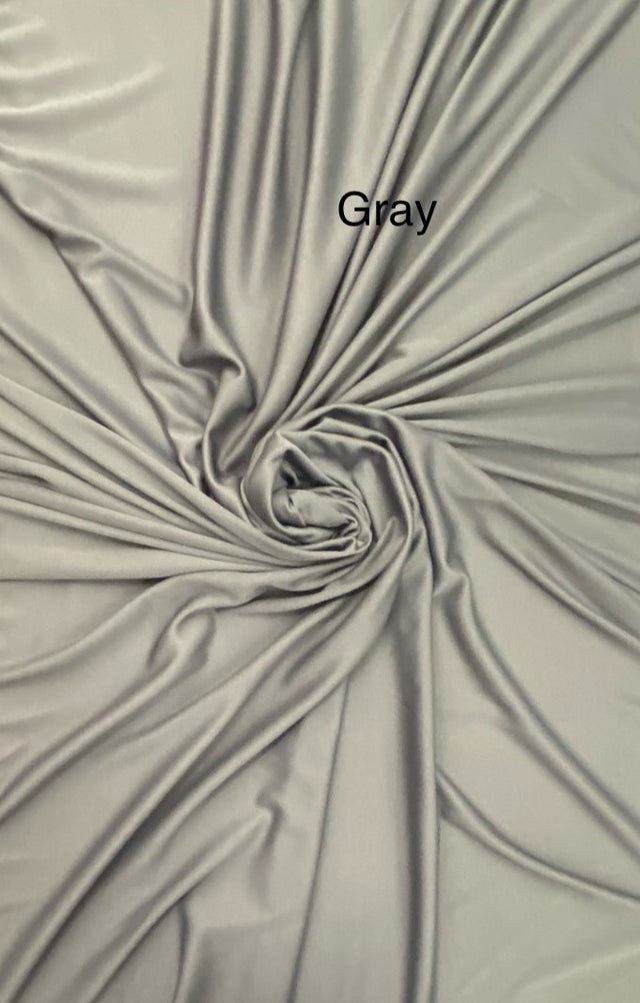 Stretch Lining Polyester Fabric - Gray, Matte Soft, 60" Width (1 Yard)