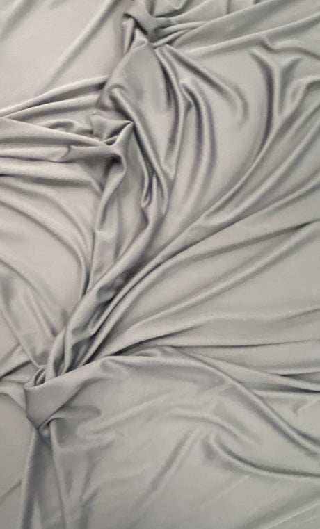 Stretch Lining Polyester Fabric - Gray, Matte Soft, 60" Width (1 Yard)
