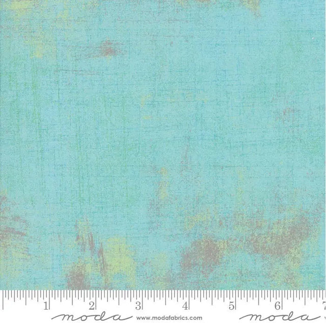 Cotton Fabric Green Aqua Grunge Basics Charmed 44/45"