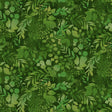 Cotton Print Green Fern & Foliage Blissful Blooms 43/44" Fabric