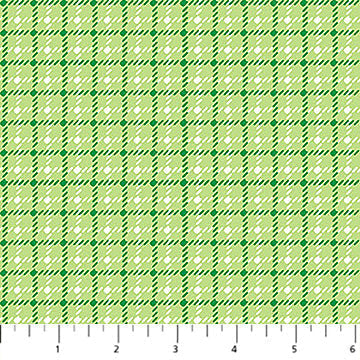 Cotton Fabric Green Houndstooth Squishmallows 44/45"