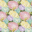 Cotton Fabric Green Multi Hydrangeas Blissful Blooms 43/44"