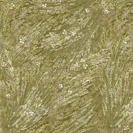 Cotton Wideback Fabric Green Olive Meadow Breeze 108"