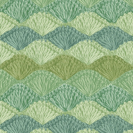Cotton Wideback Fabric Green Crochet Sage Shell Stitch
